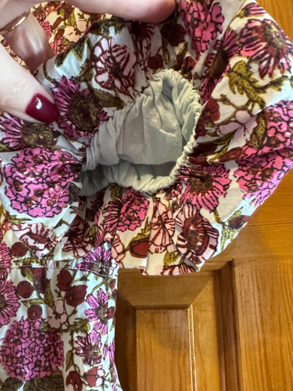 Chelsea 28 Floral Puff-Sleeve Mini Dress in Pink and Green NWT, sz S - Picture 5 of 10